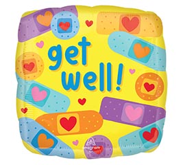 9" INFLATED GWS GET WELL PATCH SQUARE