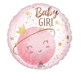 17" PKG BABY GIRL HEXL FOIL BALLOON