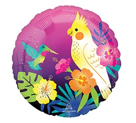 17" PKG ANI NEON TROPICAL ROUND HEXL