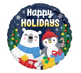 9" INFLATED XMA FROSTED FRIENDS ROUND