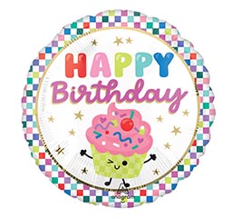 17" PKG HBD VIBRANT CUPCAKES BIRTHDAY