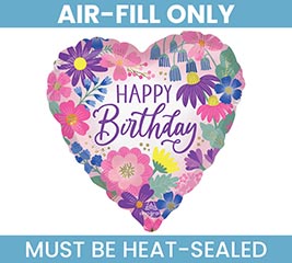 9" FLAT HBD GARDEN FLORALS BIRTHDAY