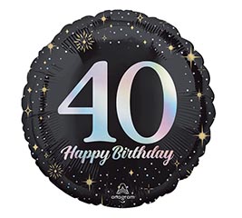 17" PKG HBD SPARKLING 40TH BIRTHDAY