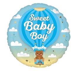 17" PKG BBY SWEET BABY BOY ROUND