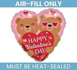 9" FLAT HVD BEAR HUGS VALENTINE HEART