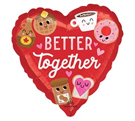 17" LUV FOREVER DUO HEART HEXL
