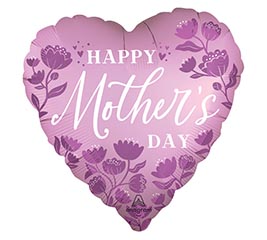 18" HMD LAVENDER ELEGANCE HEART SATIN