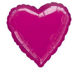 17&quot; METALLIC FUCHSIA HEART SHAPE