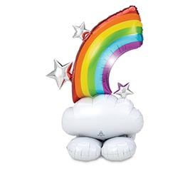 52&quot;PKG AIRLOONZ RAINBOW ON WHITE CLOUD