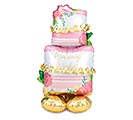 52&quot;PKG AIRLOONZ WEDDING CAKE PINK/GOLD