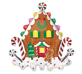 30&quot; PKG GINGERBREAD HOUSE SHAPE BALLOON