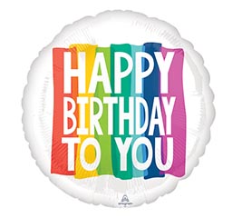 28&quot;PKG BIRTHDAY RAINBOW WISHES JUMBO