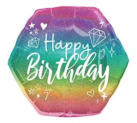 23&quot;PACKAGED HAPPY BIRTHDAY HOLOGRAPHIC