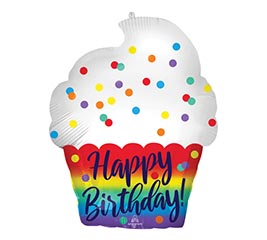 18&quot;PKG HAPPY BIRTHDAY CUPCAKE STANDARD