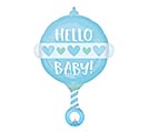 24&quot;PKG HELLO BABY BLUE RATTLE STANDARD