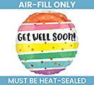 9&quot;FLAT GET WELL BOLD STRIPES
