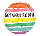 9&quot;INFLATED GET WELL BOLD STRIPES