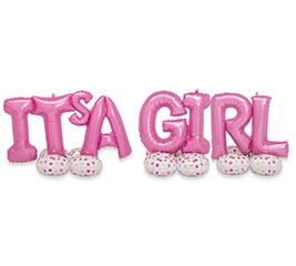 106&quot;PKG IT&#39;S A GIRL AIRLOONZ DECOR PHRAS