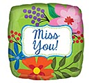 18&quot; PKG MISS YOU GREEN FLORAL BALLOON
