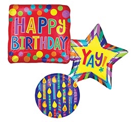 34&quot; PKG HAPPY BIRTHDAY STACKED SHAPE