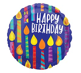 17&quot; PKG HAPPY BIRTHDAY CANDLES BALLOON