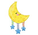 38&quot; PKG BABY MOON AND STARS BALLOON