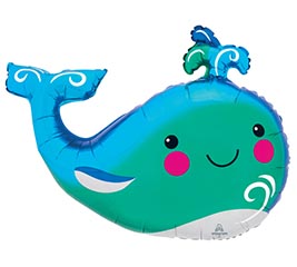 34&quot; PKG HAPPY WHALE SHAPE BALLOON