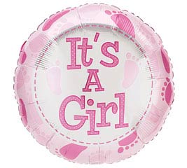 18&quot;PKG IT&#39;S A GIRL BABY FEET BALLOON