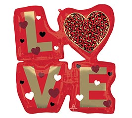 29&quot;PKG LOVE ANIMAL PRINT SHAPE
