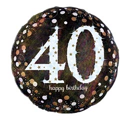 18&quot;PKG HBD 40 SPARKLING BIRTHDAY