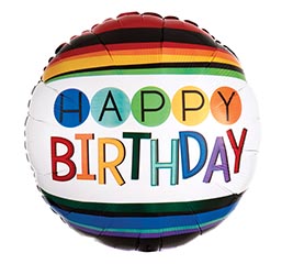 17&quot; PKG HAPPY BIRTHDAY RAINBOW BALLOON