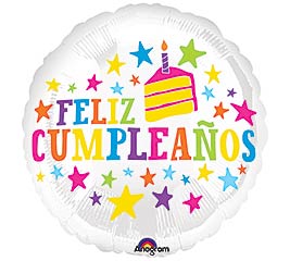 17&quot;PKG SPA FELIZ CUMPLEANOS STARS