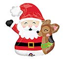 14&quot;INFLATED XMA SANTA  REINDEER