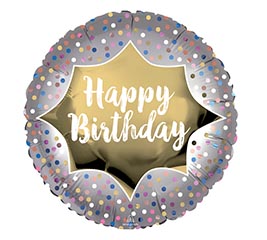 18&quot; PKG HAPPY BIRTHDAY SATIN LUXE