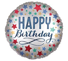 18&quot; PKG HAPPY BIRTHDAY SATIN LUXE