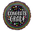 17&quot; CONGRATS GRAD COLORFUL CIRCLES