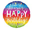 18&quot; PKG HIP HIP HOORAY BIRTHDAY BALLOON