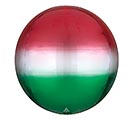 16&quot;PKG ORBZ OMBRE RED  GREEN BALLOON