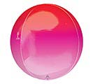16&quot;PKG RED  PINK OMBRE ORBZ BALLOON
