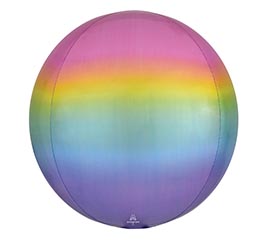 16&quot;PKG PASTEL RAINBOW OMBRE ORBZ BALLOON