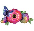 37&quot;PKG FLOWER AND BUTTERFLY BALLOON