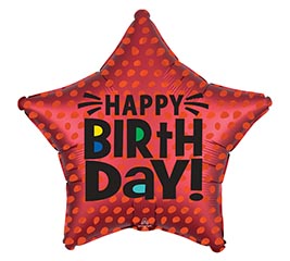 18&quot; PKG HAPPY BIRTHDAY STAR BALLOON