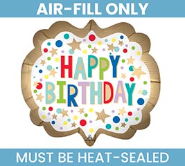 14&quot;FLAT BIRTHDAY GOLD SATIN MARQUEE