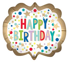 25&quot; PKG HAPPY BIRTHDAY SATIN LUXE