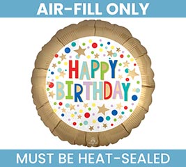 9&quot;FLAT GOLD SATIN MARQUEE DOT BIRTHDAY