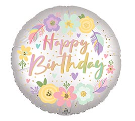 18&quot; PKG HAPPY BIRTHDAY SATIN LUXE
