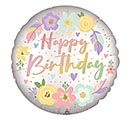 9&quot;INFLATED BIRTHDAY BOHO SATIN FLOWERS