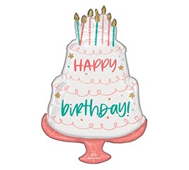 28&quot;PKG BIRTHDAY HAPPY CAKE DAY