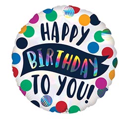 18&quot;PKG IRIDESCENT BIRTHDAY TIME TO PARTY