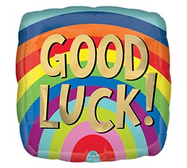 17&quot;PKG GOOD LUCK RAINBOW STRIPE BALLOON
